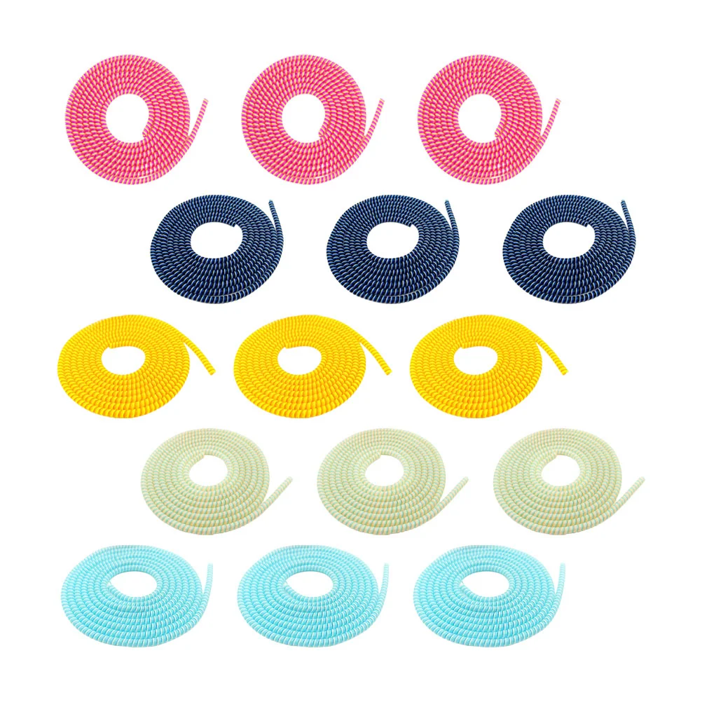 

15 Pcs Data Cable Protective Sleeve Mobile Phone Winding Pipe Line Tpu Wire Hider Protector