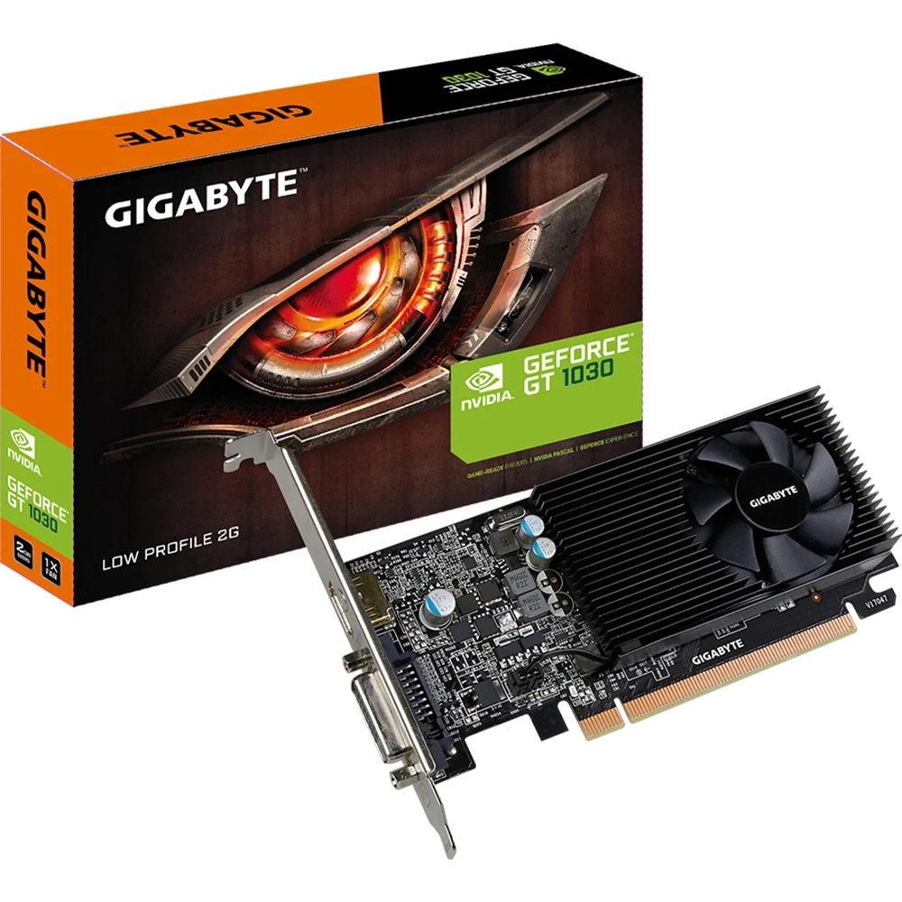Видеокарта Gigabyte GT 1030 2GB 64bit GDDR5 DVI HDMI RTL (GV-N1030D5-2GL) |