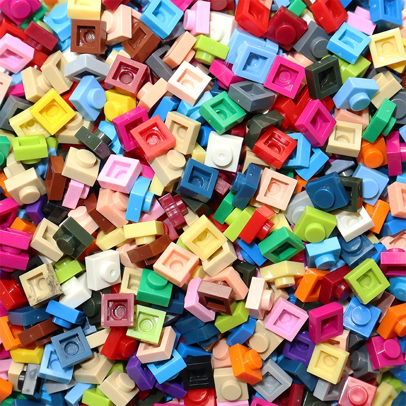 

Thin Plate 1x1 Dot DIY Building Blocks 2000PCS 1*1 Figures Bricks MOC Assemble Particles Educational Creative Toy 3024