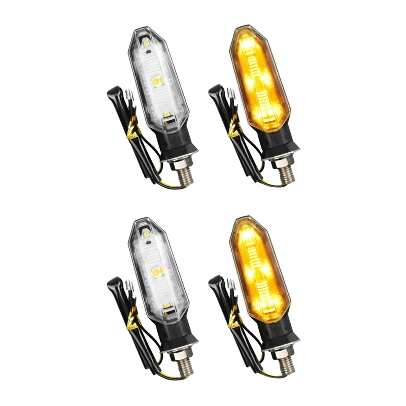 

4PCS Universal LED Motorcycle Turn Signal Light Rear Lights Lamp 12V IP67 Waterproof Amber Flasher Indicator Blinker