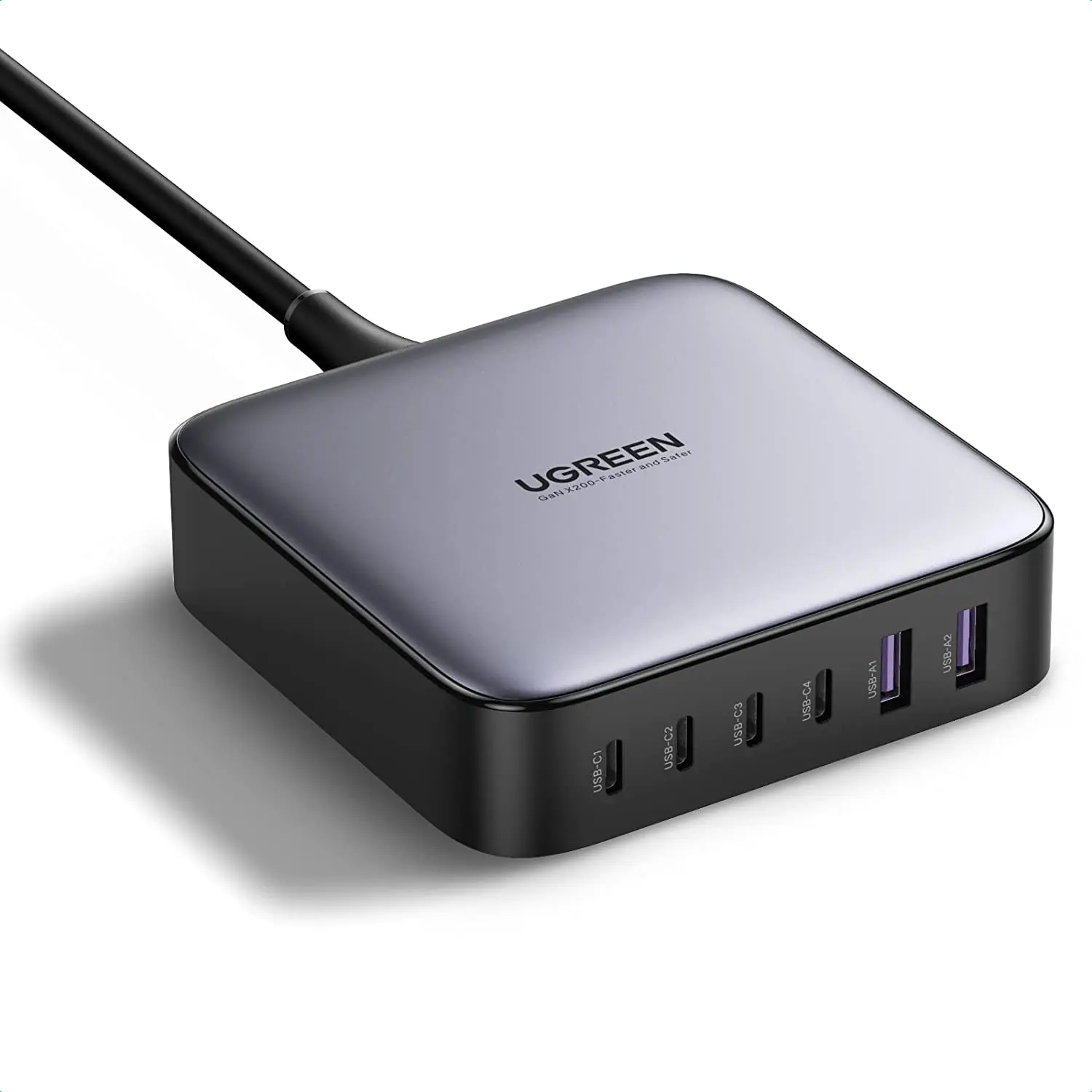 

Ugreen Chargers Adapters 200W USB C Desktop Charger Nexode 6 Ports GaN PD Fast Charger with 3FT USB C to C Charging Cable