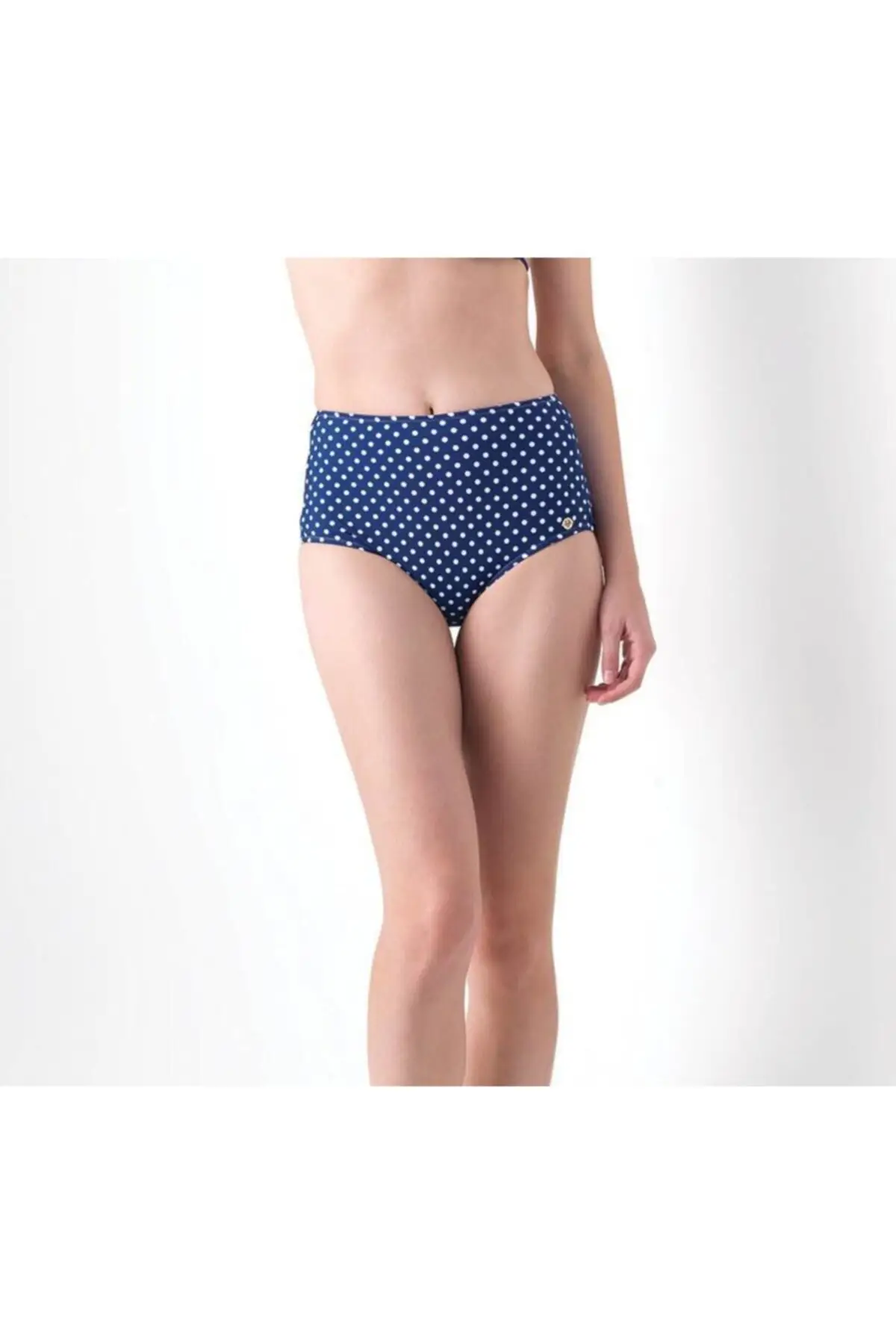 

Women's Bikini Navy Blue Polka Dot High Waist Bikini Bottoms Swimwear Lady Swimsuit 2022 Summer New Pushup Bikinis