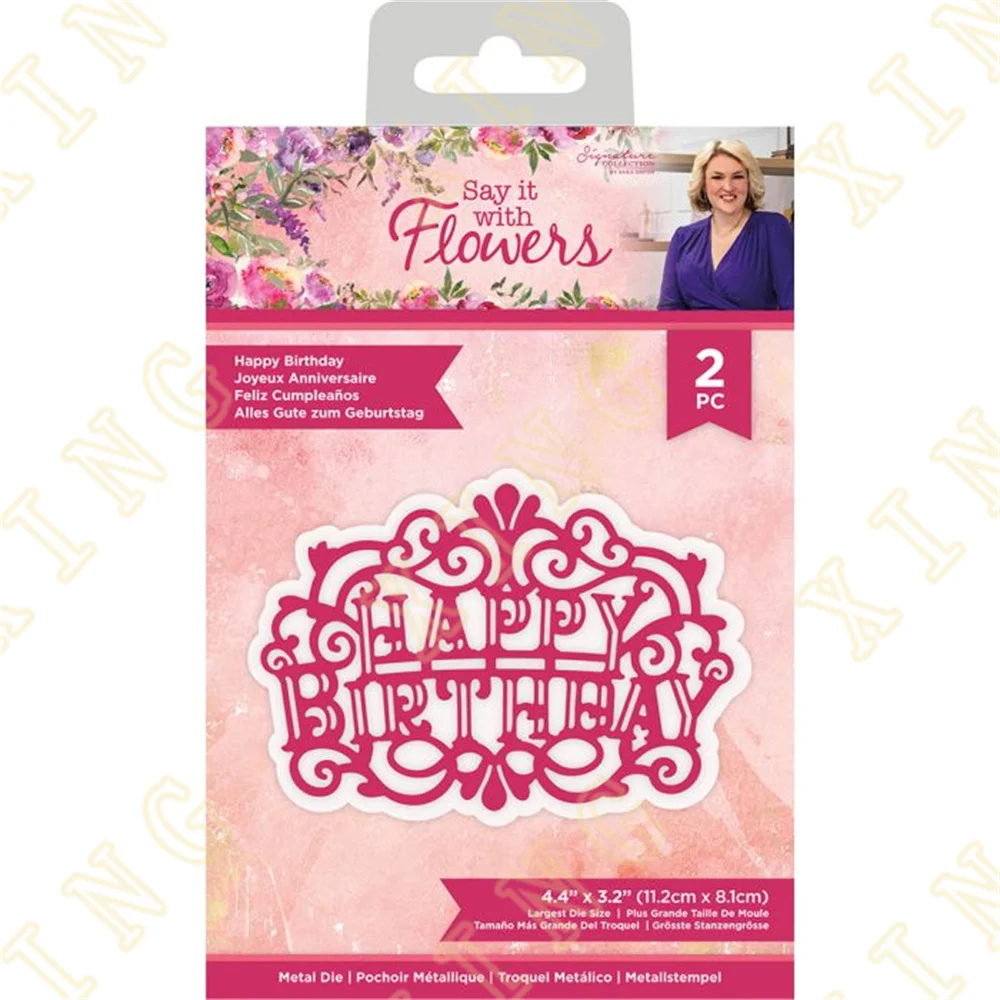 

Happy Birthday Metal Cutting Die Scrapbook Embossed Paper Card Album Craft Template Cut Die Stencils New for 2022 Arrival