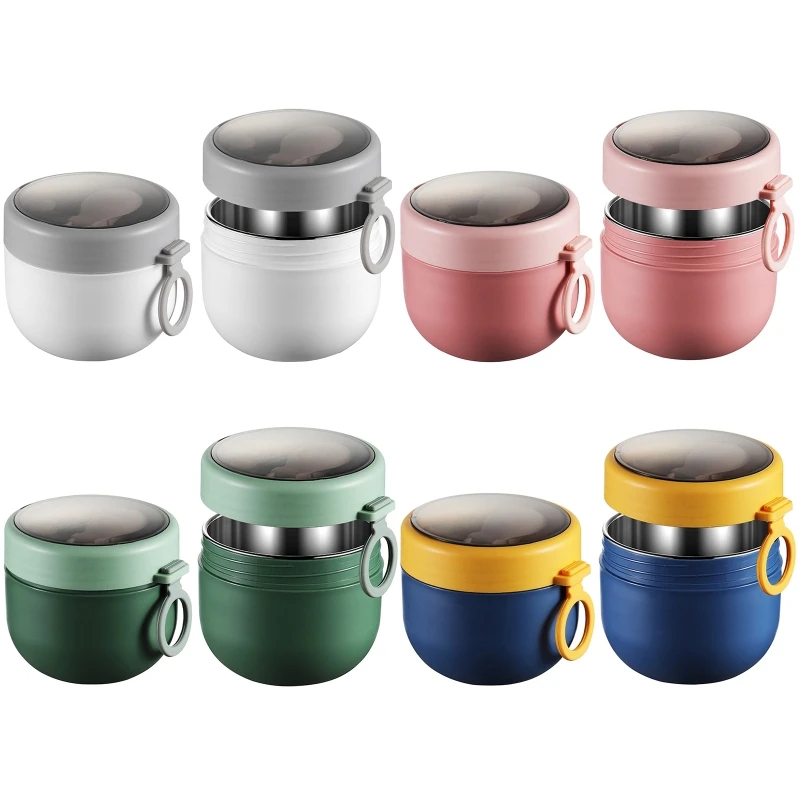 

600ml Breakfast Cup Multifunction Oatmeal Cereal Nut Yogurt Mug Snack Soup Cups with Lid Spoon Thermal Lunch Box Food Container