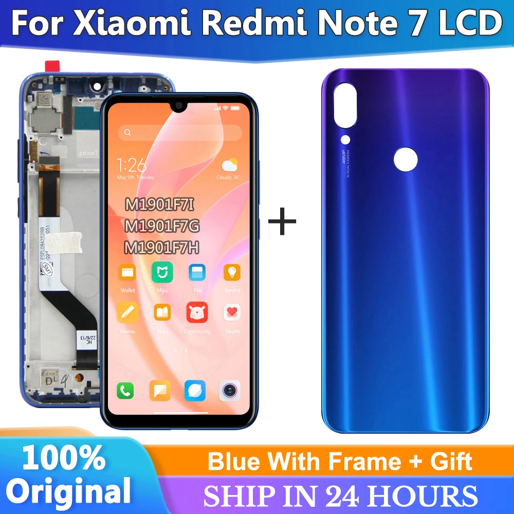 Original 6.3'' for Xiaomi Redmi Note 7 LCD Display Screen Touch Digitizer Assembly For Redmi Note7 Pro M1901F7G Display 10 Touch