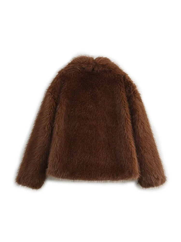 Новинка 2024 осенне-зимняя женская куртка из искусственного меха модное пушистое