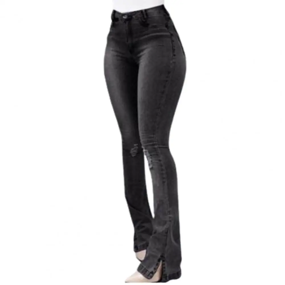 

Stylish Flare Design Denim Pants Skinny Jeans Elastic Comfortable