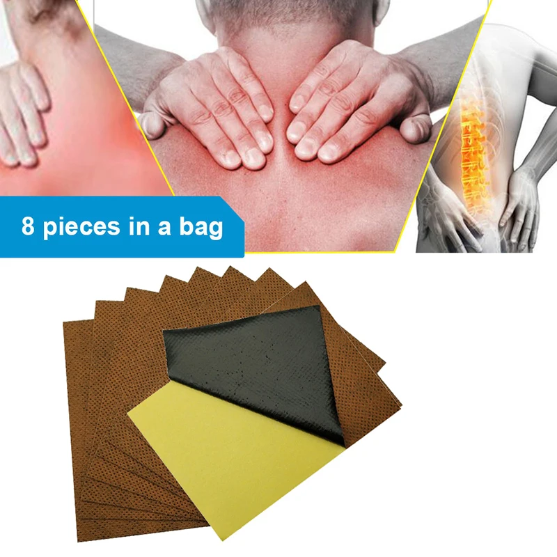 

8Pcs Red Ointment Treatment Muscle Neck Back Pain Relief Patch Body Massage Herbals Medicine
