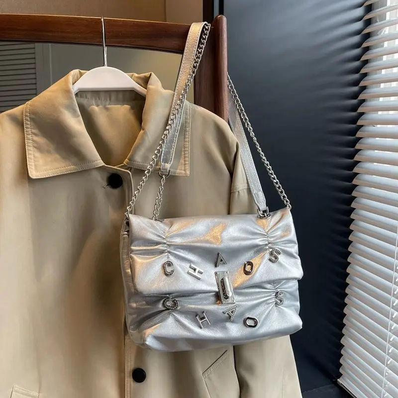 

Fashion Letter Bag for Women 2023 New Luxury Designer Purse and Handbag Soft PU Leather Full Matching Female Chain Underarm Bag
