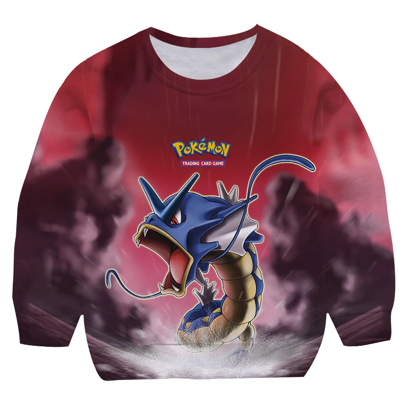 

Kids Clothing Pokemon Round collar Pullovers Boys Cotton 3D Print Sweatshirt Children Pikachu Hoodies Cartoon Winter Clothes