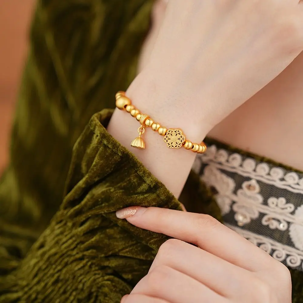 Темперамент Европейский Ретро Браслет Мода День Рождения Бусины Лотоса Струк