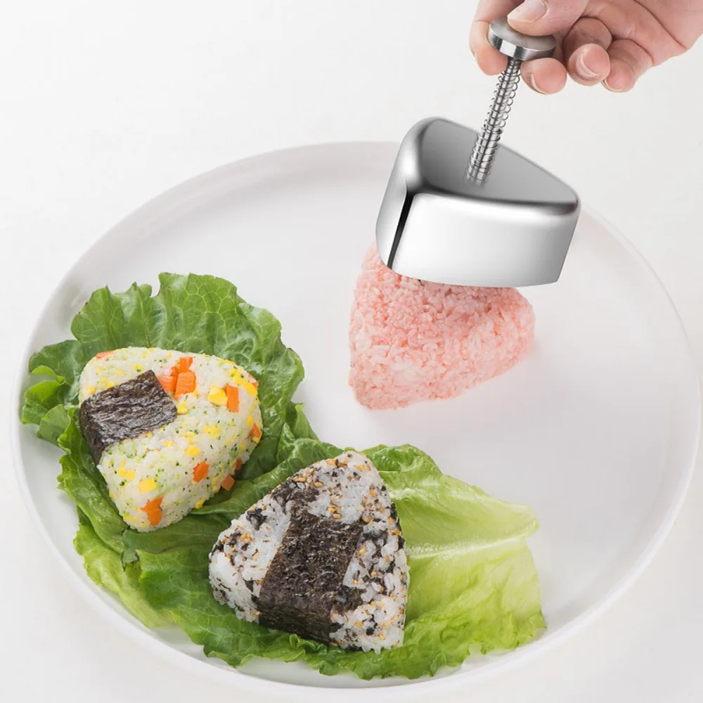 

Stainless Steel Onigiri Mold 3.74" x 2.95" Musubi Moulds Modern Rice Ball Mold for Kids Lunch Bento Kitchen Gadgets Home Decor