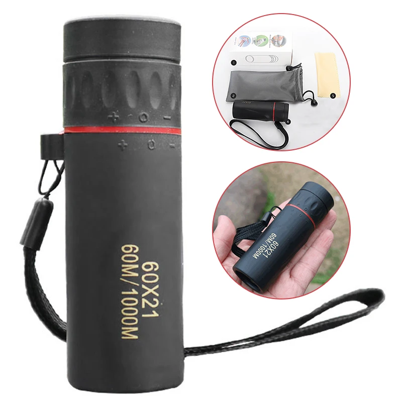 

60x21 Pocket Monocular Telescope Camping Optics Scope for Hunting Tourism Travel Sightseeing Bird Watching Use