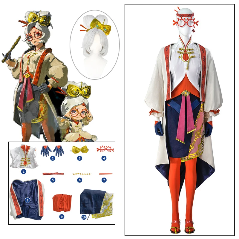 

Game The Legend of Purah Full Set Zelda Cosplay Costume Anime Character Uniforms Wigs Comic Show Performance Clothes Halloween