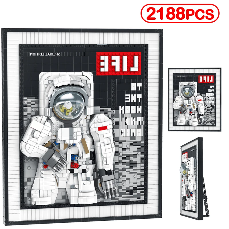 

2188Pcs City Astronaut Aerospace Series Photo Frame Building Blocks Friends Aviation Rocket Cosmonaut Bricks Toys For Children
