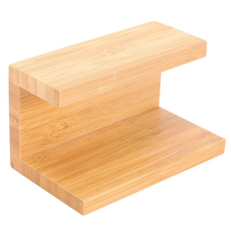 

4X Bamboo Wood Desktop Business Card Holder For Desk Sturdy Business Card Display Stand For Office For Men Women