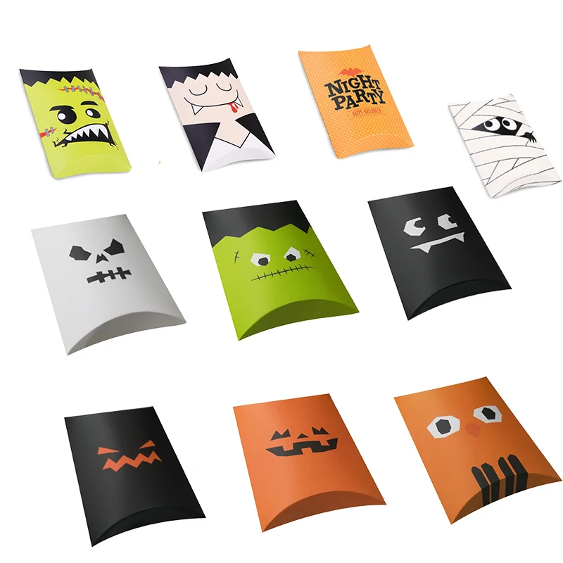 Funny Ghost Pumpkin Skull Hulk Paper Packaging Favor Gift Boxes Trick Treat Party Supplies