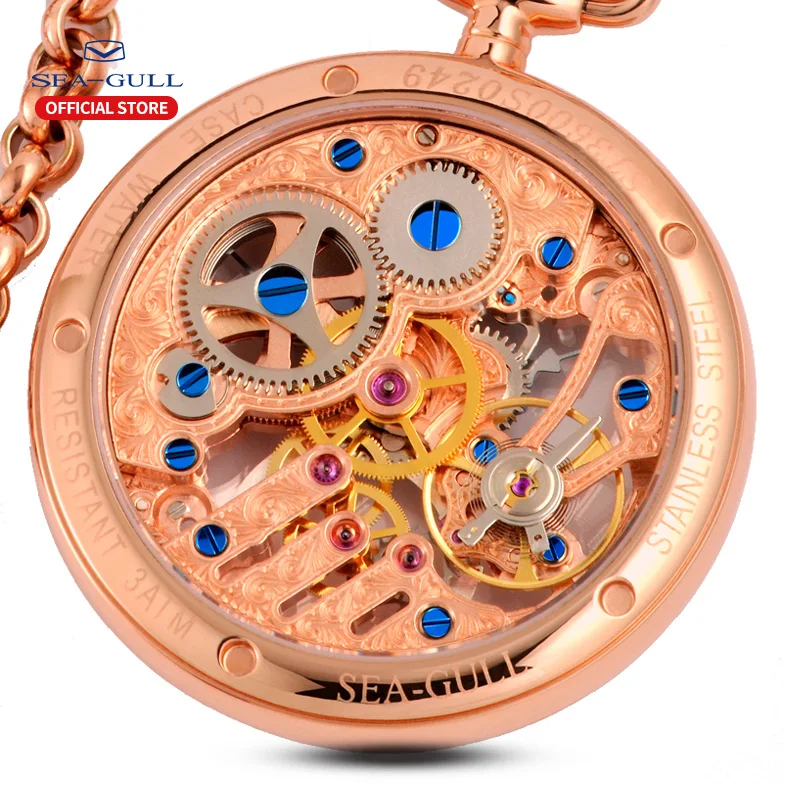 Seagull Men Watch Official Authentic Fashion Casual Retro Manual Mechanical Men's Watch Steel Belt Pocket Watch M3600S