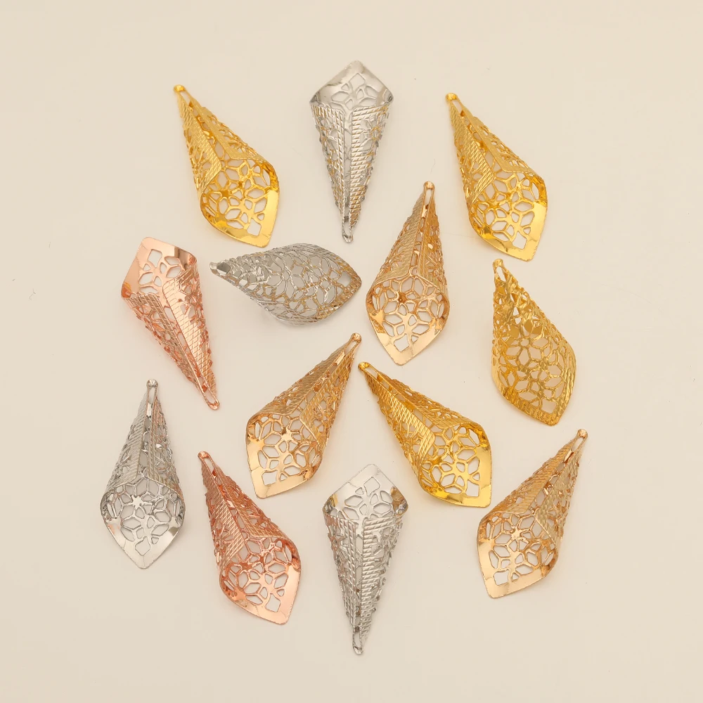 

100 шт., медные металлические/ручная работа/Аксессуары для ювелирных изделий/Сделай сам/конусные формы/шляпы для кисточек/фурнитура и компоненты для ювелирных изделий, 12*27 мм