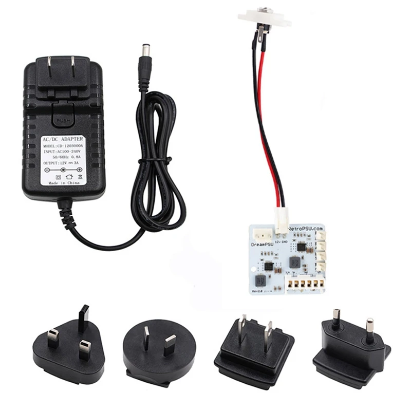 

DreamPSU Rev2.0 12V Power Supply Power Board Replace for SEGA DC Console Dreamcast UK Plug EU Plug AU Plug US Plug