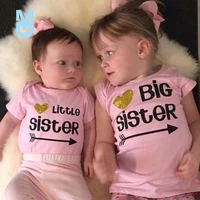 new pudcoco girl clothes newborn baby kids famliy matching suit big sister t shirt little sister romper