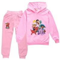 anime dino ranch hoodie kids hooded sweatshirt pants 2pcs sets boys long sleeve sportsuit toddler girls outfits children clothes