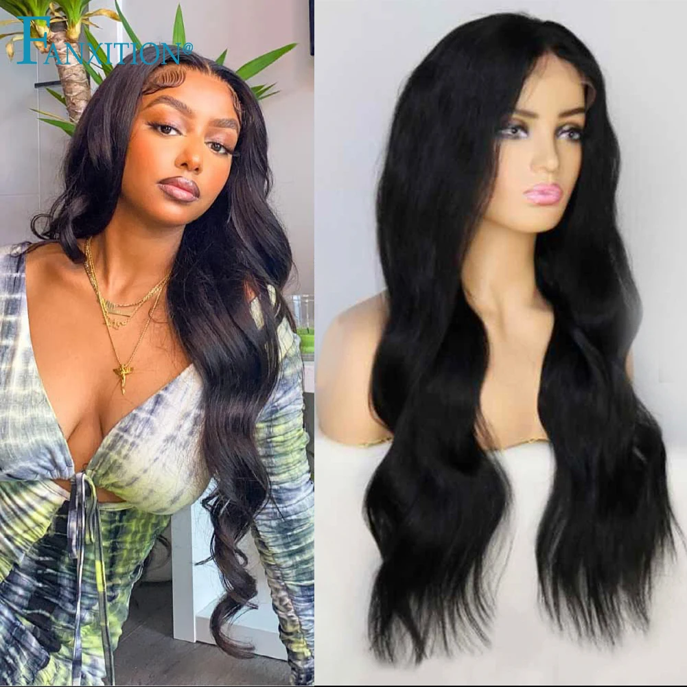 

FANXITION Synthetic Lace Wig Cosplay Lace Wig Natural Color Body Wave Lace Front Wig For Black Women Pre Plucked With Baby Hair