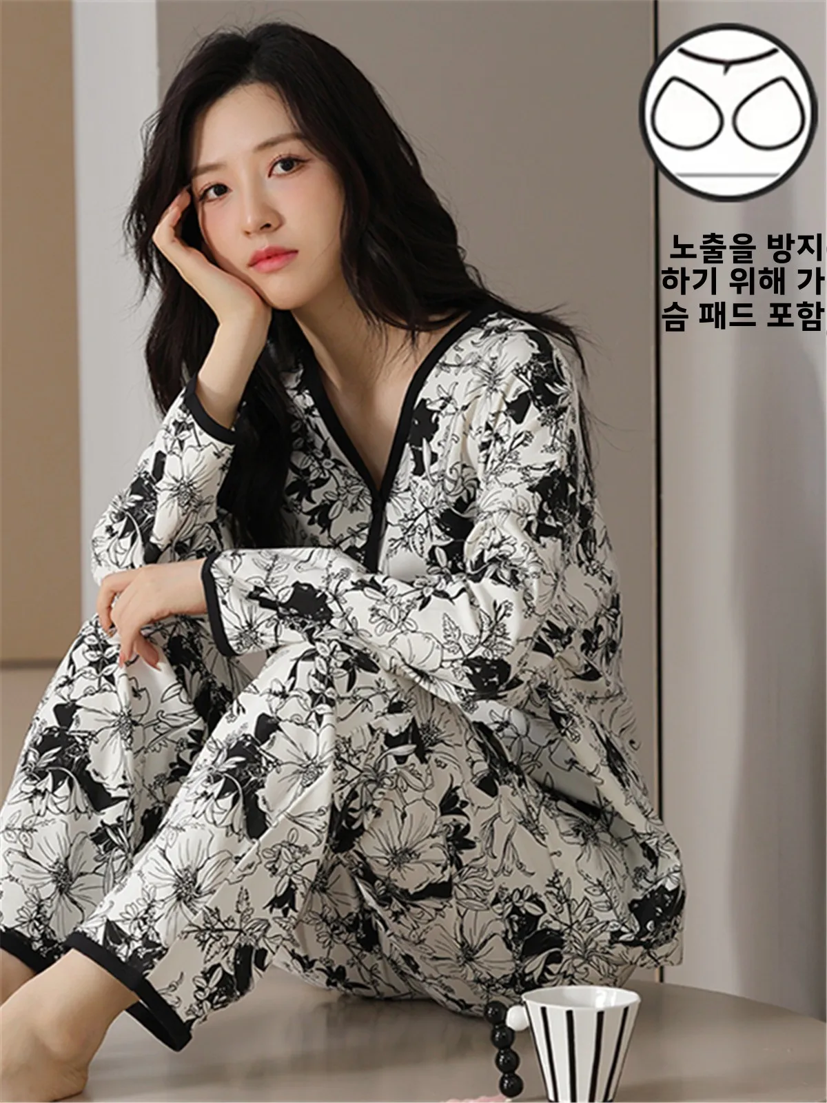 Мягкие пижамы женские весенне-осенние с длинными рукавами свободные и милые