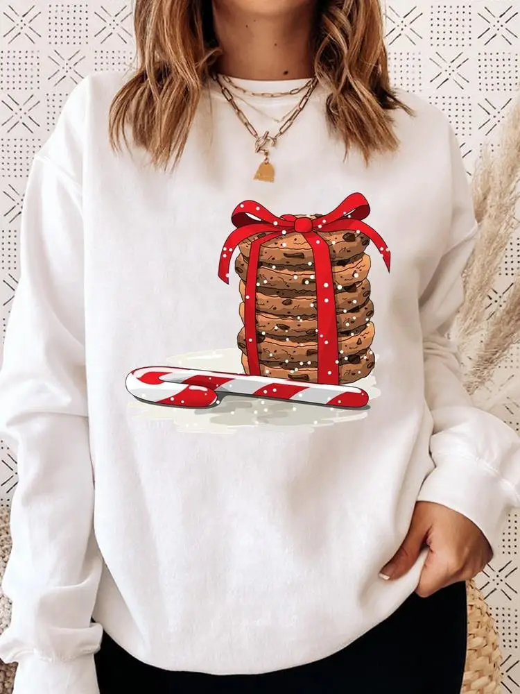 

Watercolor Sweet Winter Festival Merry Christmas Clothes Cartoon Fashion Women Clothing Female Graphic Pullover Sweatshirts