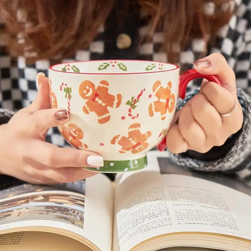 

Christmas Soup Mugs Gingerbread Man Christmas Cups Gingerbread Man Ceramic Milk Juice Tea Coffee Cup Christmas Decoration Gifts