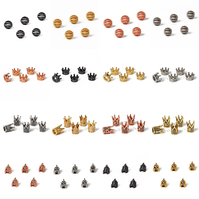 

5 шт./лот бусины в форме дискотеки с фианитами 100% микрозакрепка, циркониевые короны, бусины-разделители «сделай сам» для мужских браслетов, у...