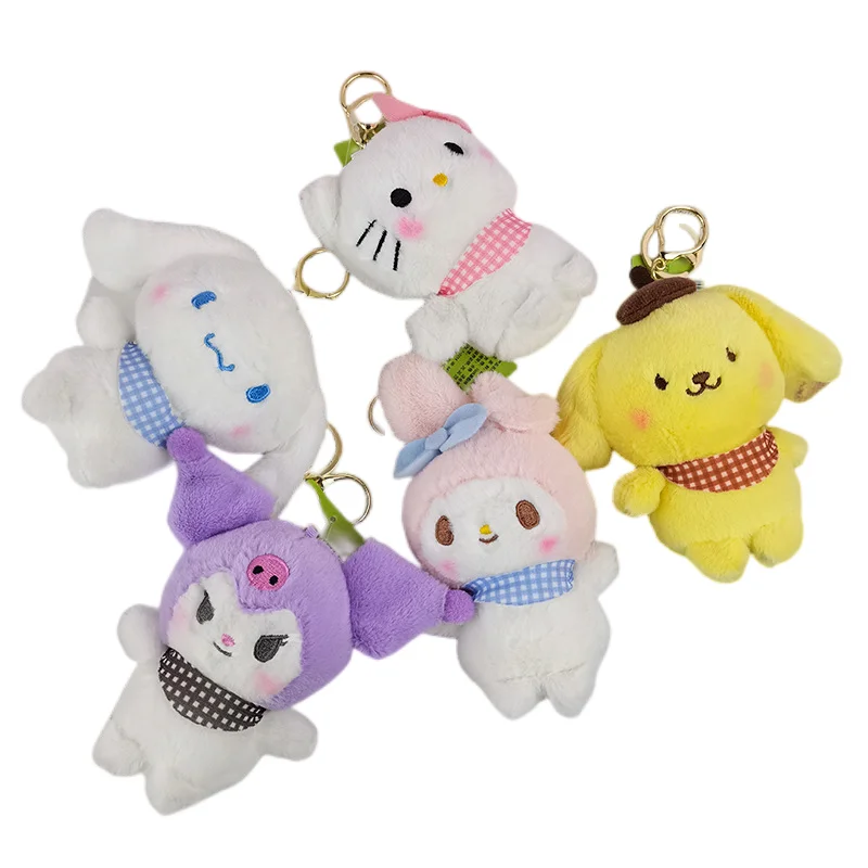 

Sanrioed аниме My Melody Cinnamoroll Kuromi милые плюшевые игрушки Мультяшные плюшевые брелоки домашний декор кукла Рождественский подарок сумка кулон