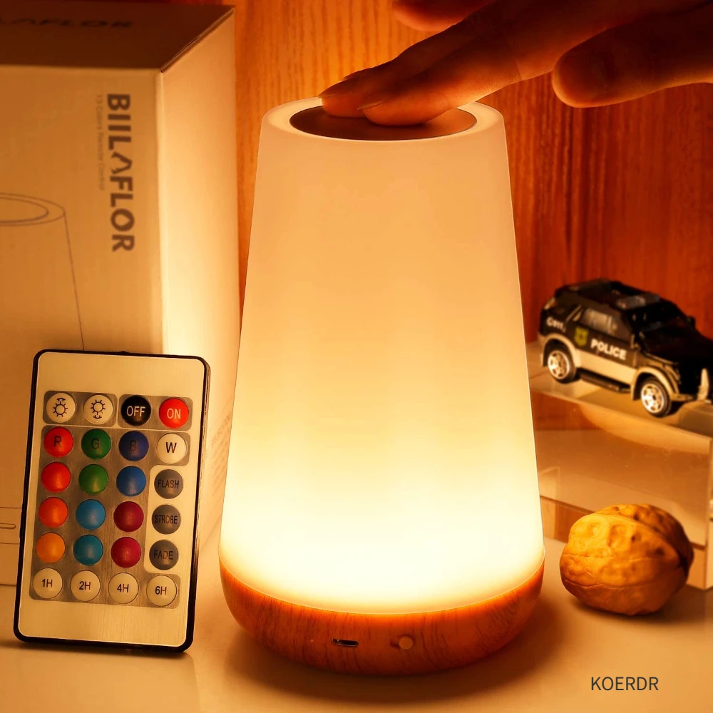 

Touch Lamp Table Lamp Bedside RGB LED Table Lamp Bedroom with Sensor Portable Desk for Kids Gifts Night Light Bedroom Home Decor