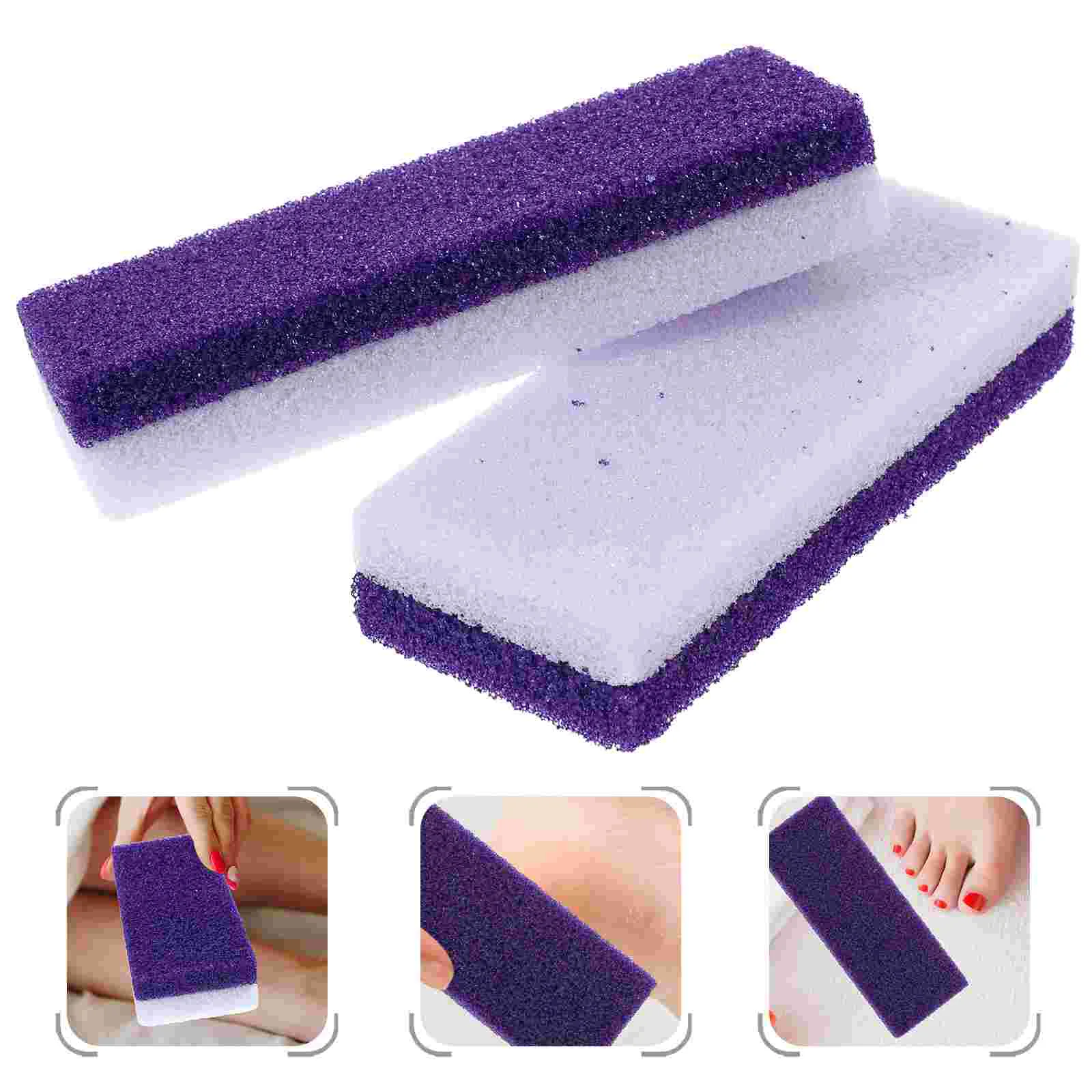 

2pcs Pumice Stone Scrubber Handheld Feet Heels Callus Dead Skin Scrubber Pedicure Care Exfoliator Tool for and Men Purple