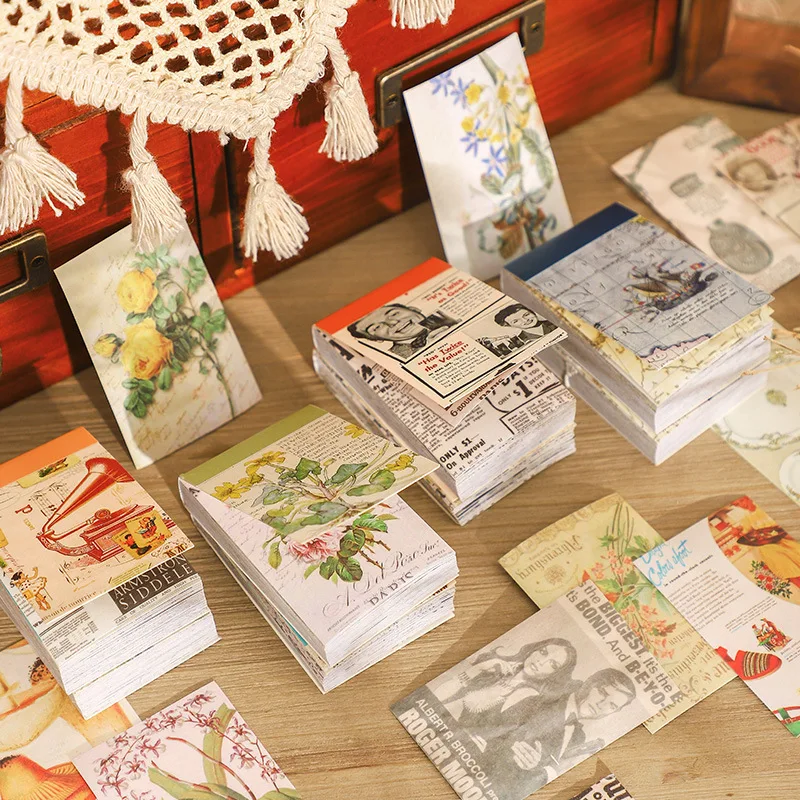 

50 Pcs Vintage Scrapbook Old Time Memory Antique Decorative Paper Washi Stickers For Junk Journal Diy Art Crafts Album Diary