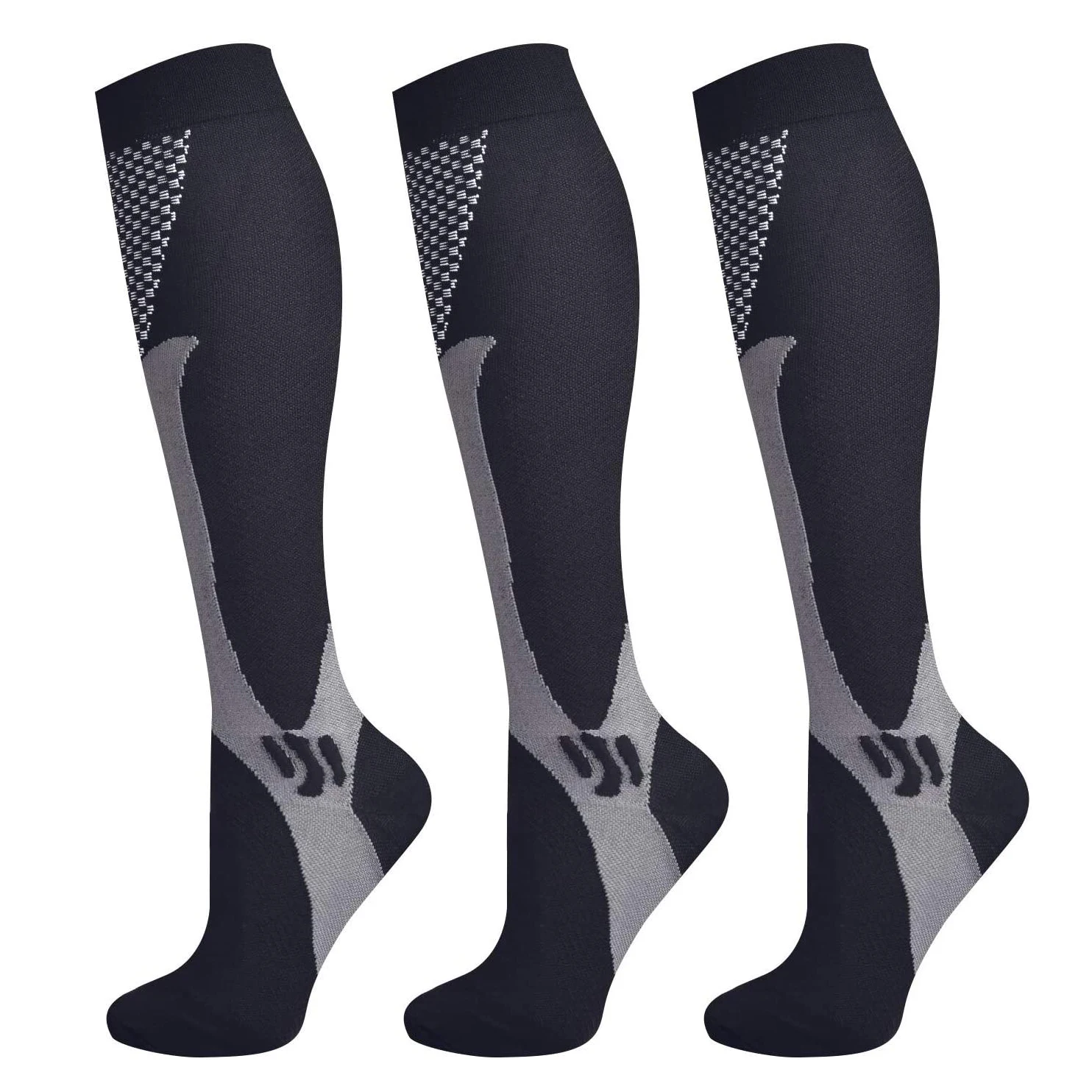 

Compression Socks for Women Men 3 Pairs 20-30 MmHg Comfortable Athletic Nylon Medical Nursing Stockings Sport Running