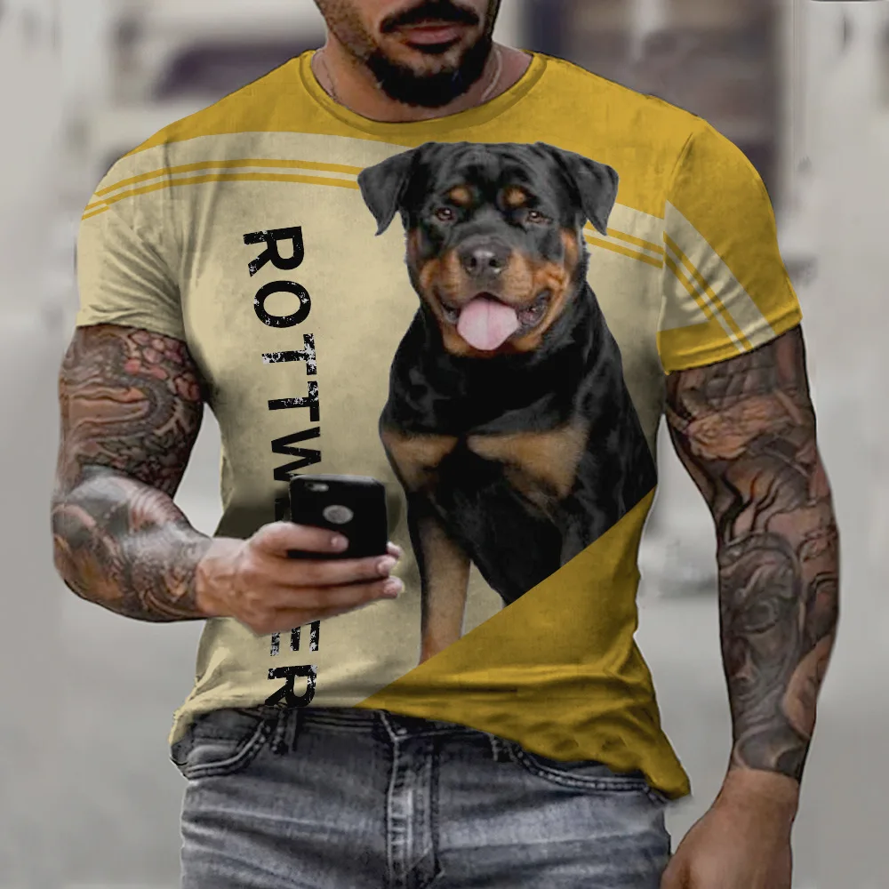 Printed Simple Casual Men's T-shirt Print round Neck