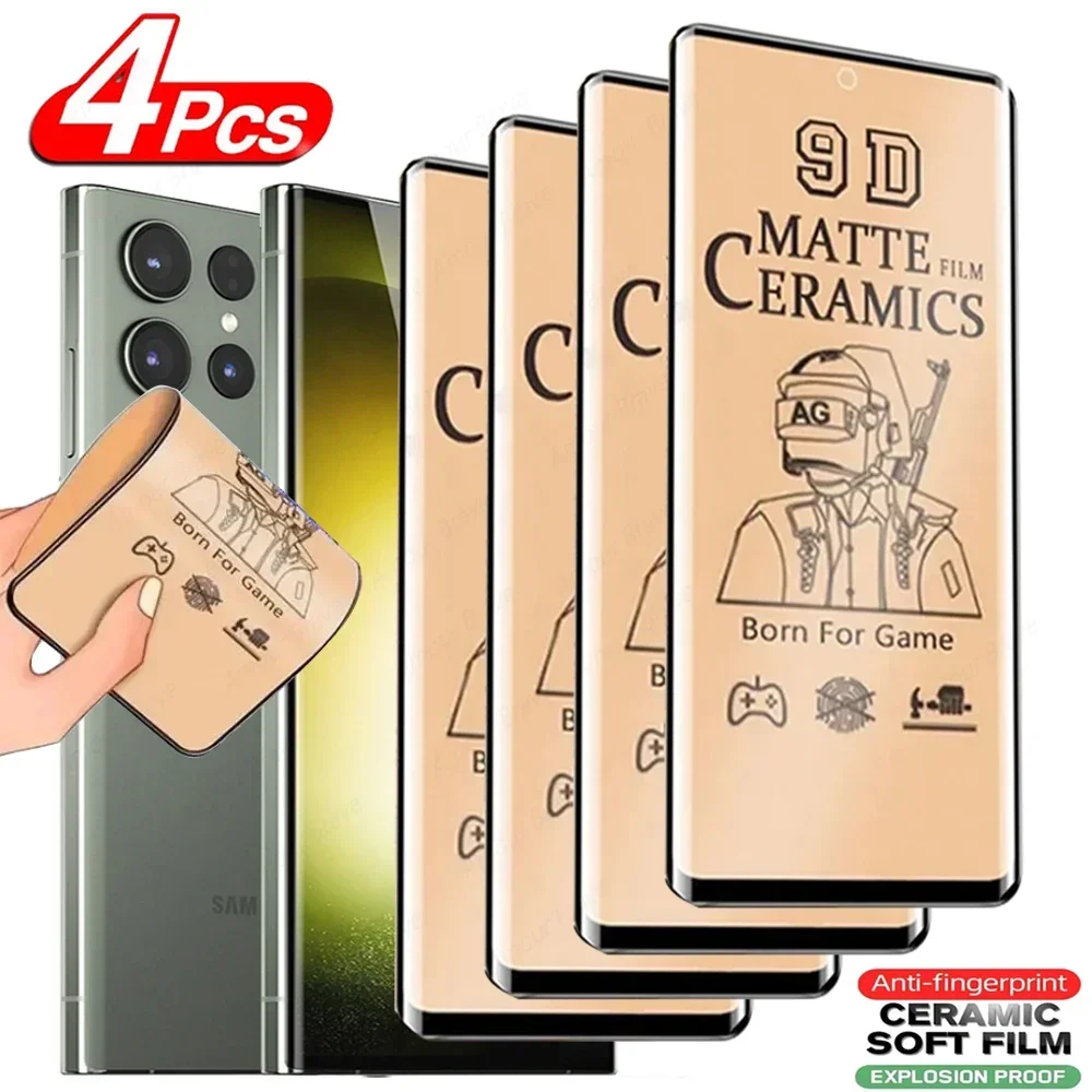 

4pcs Matte Ceramic Film Screen Protector For Samsung Galaxy S23 Ultra S22 S21 S20 FE S8 S9 S10 Plus Note 10 Plus 20 Ultra Film