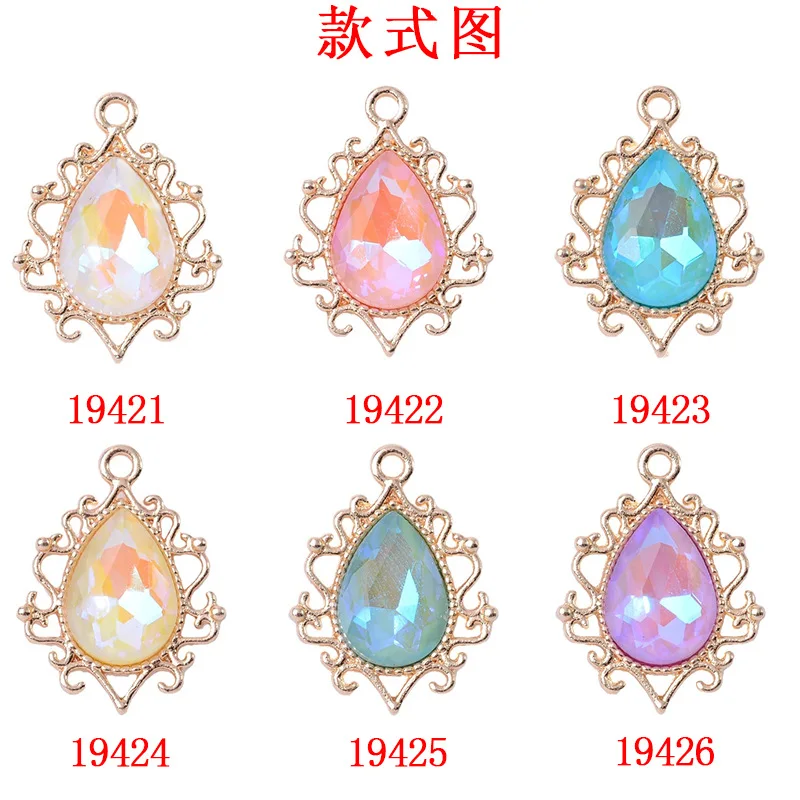 50 шт. 19*25 мм сплав золотого цвета материал кристалл полые очаровательные капли