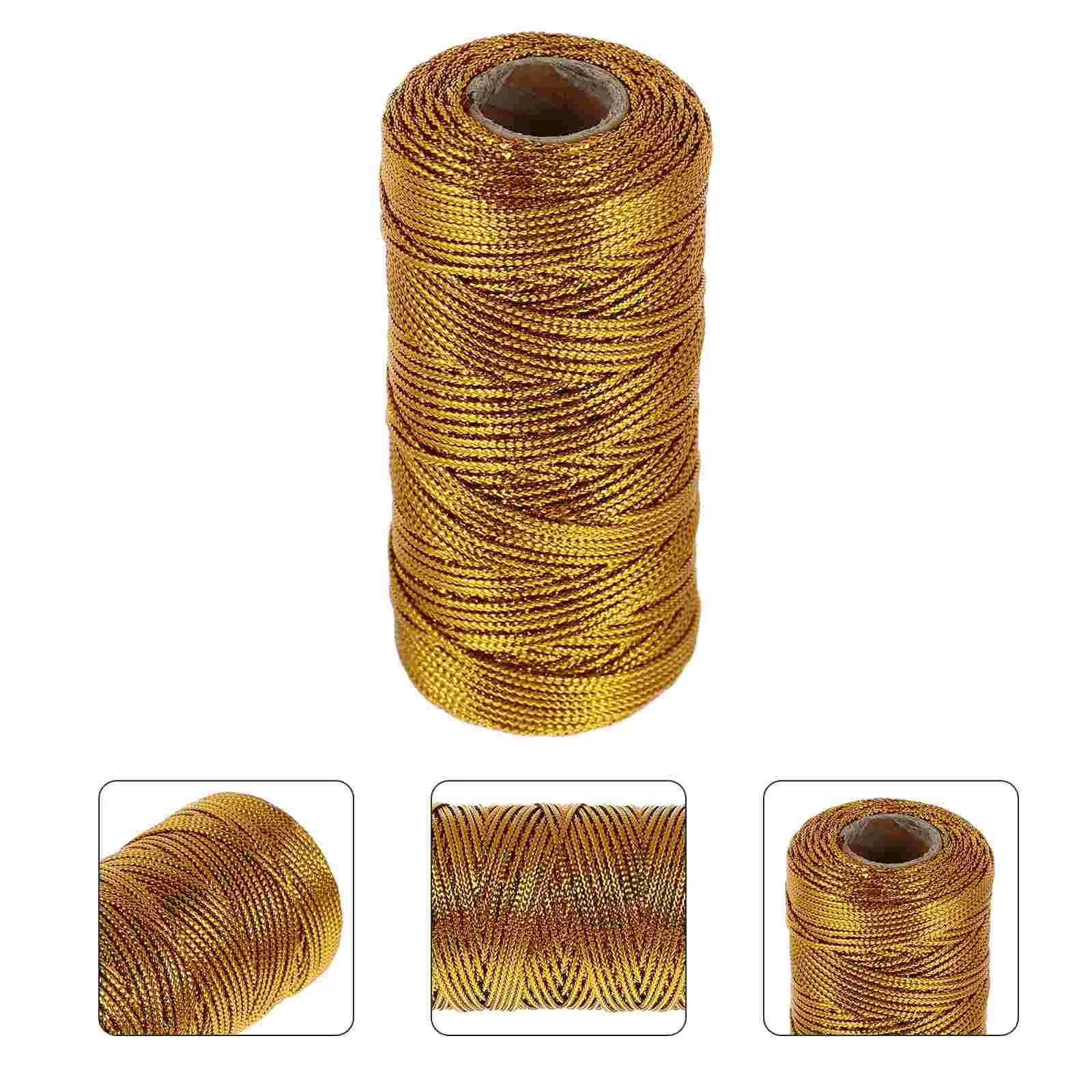 Золотая и серебряная нить бирка уникальные декоративные нитки полиэфирные