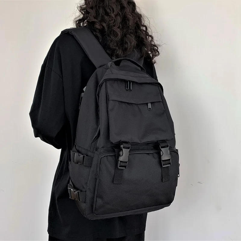 

Новый трендовый женский рюкзак из черной холщовой ткани, Модный водонепроницаемый большой школьный ранец для девочек-подростков, сумки на плечо для студентов