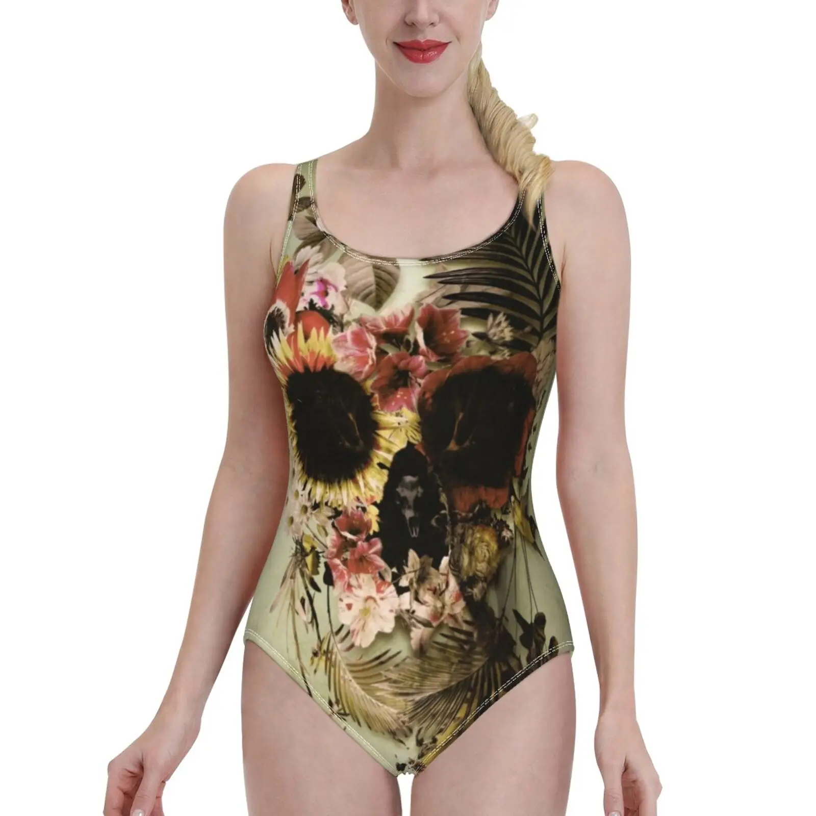 

Светильник довый легкий боди с черепом, Цельный купальник для женщин, новый женский пляжный купальник, купальный костюм, пляжная одежда, сад...