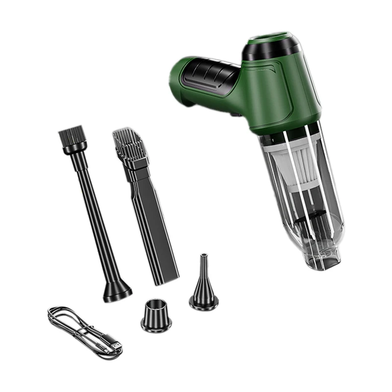 

3 In 1 Home Blowable Home Appliance Vacuum Cleaner Car Double Use Mini Vacuum Cleaner Grass Green
