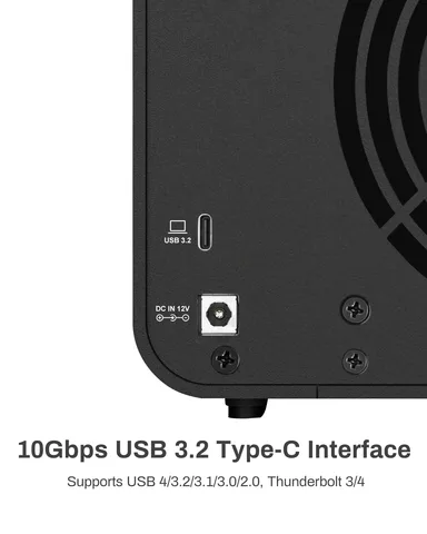 Корпус внешнего жесткого диска TERRAMASTER D4-320 — 4-байный USB 3.2 Gen2, 10 Гбит/с, Type-C, с возможностью горячей замены Plug and Play (без дисплея)
