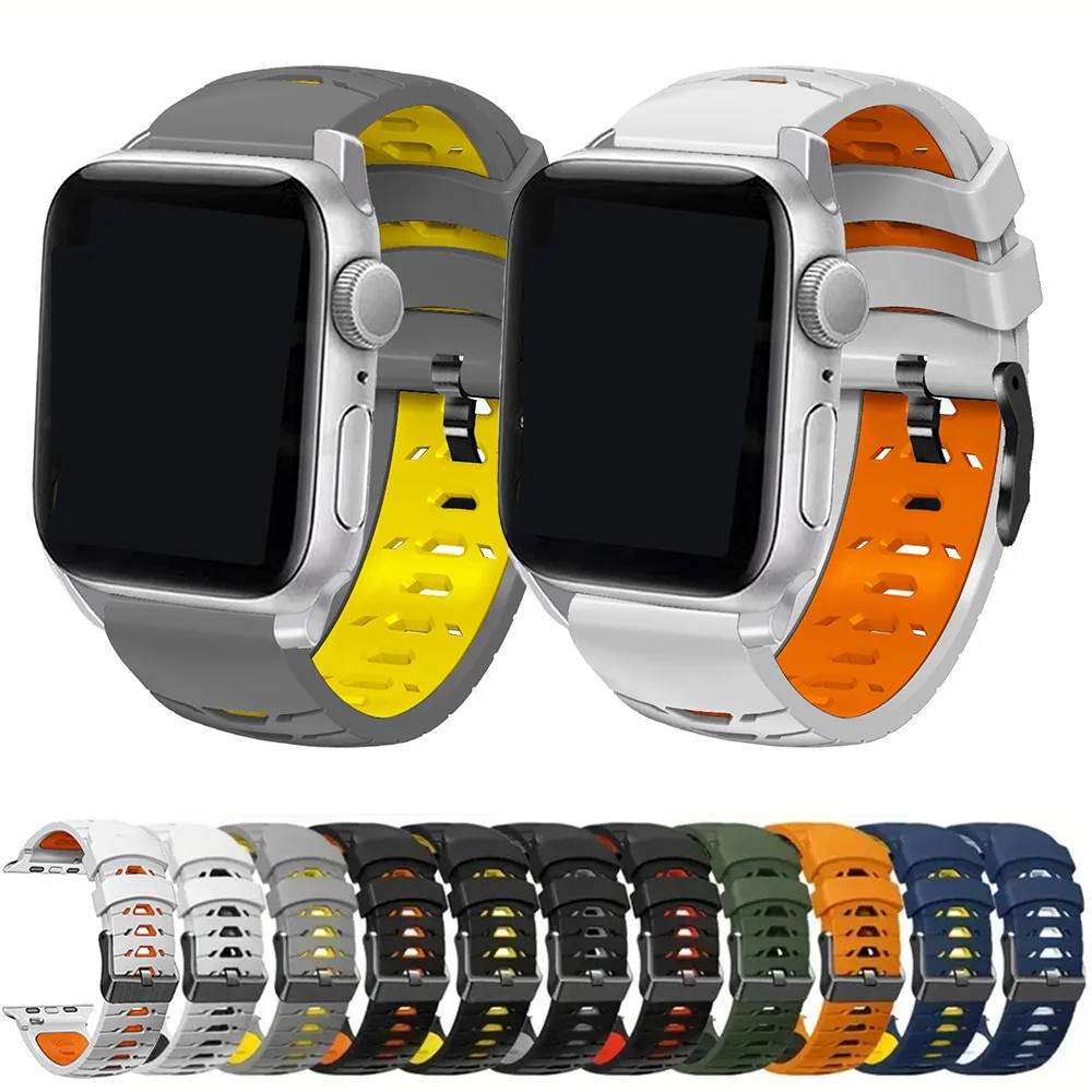 Силиконовый ремешок для Apple Watch Series 3 4 5 6 SE 7 8 9 IWatch 38 мм 40 41 42 44 45 49