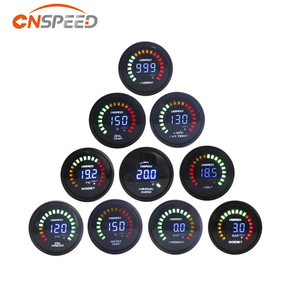 Цифровой флэш-накопитель CNSPEED YC101338, вольтметр 52 мм, 20 psi, для измерения температуры воздуха и топлива