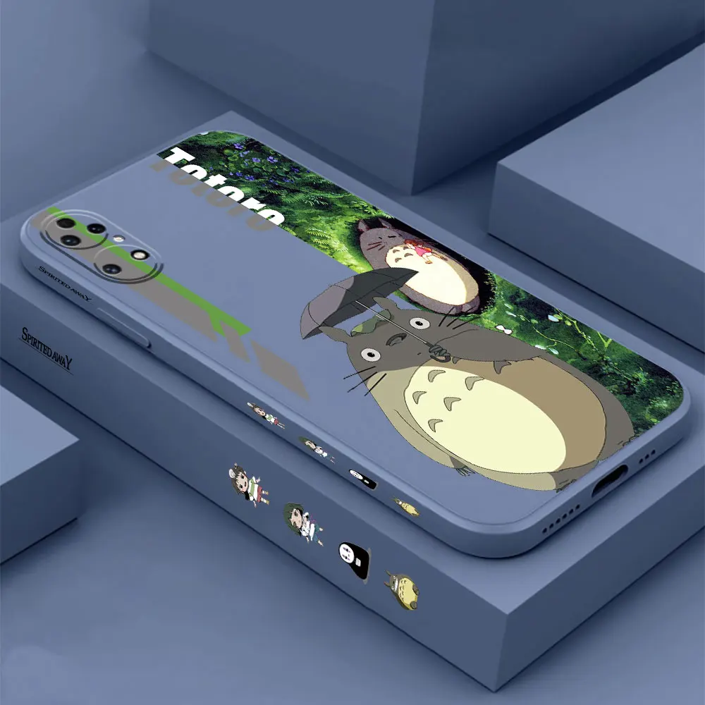 Spirited Away Cute Totoro Phone Case For Huawei P60 P50 P40 P30 P20 Mate 50 40 30 20 20X 10 Colour Liquid Silicone Cover Funda