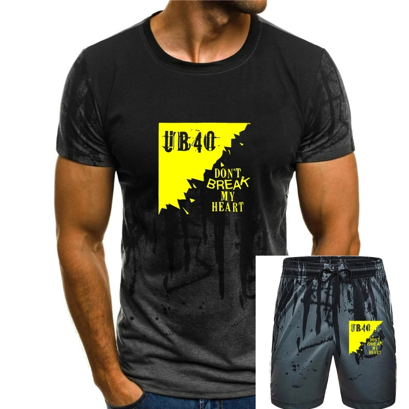 

Ub40 Black T-shirt Men's Tee Don't Break My Heart Size S To Xxxl Short-sleeved Print Letters