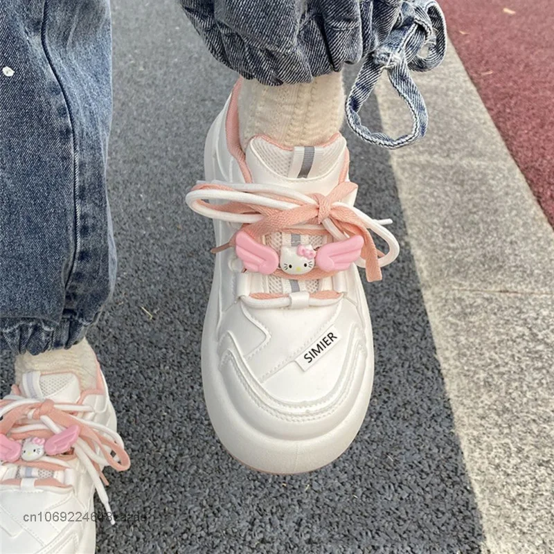 Sanrio Hello Kitty Small White Shoes Y2k Korean College Style High Street Sneakers Student Fashion Versatile Shoes For Women
