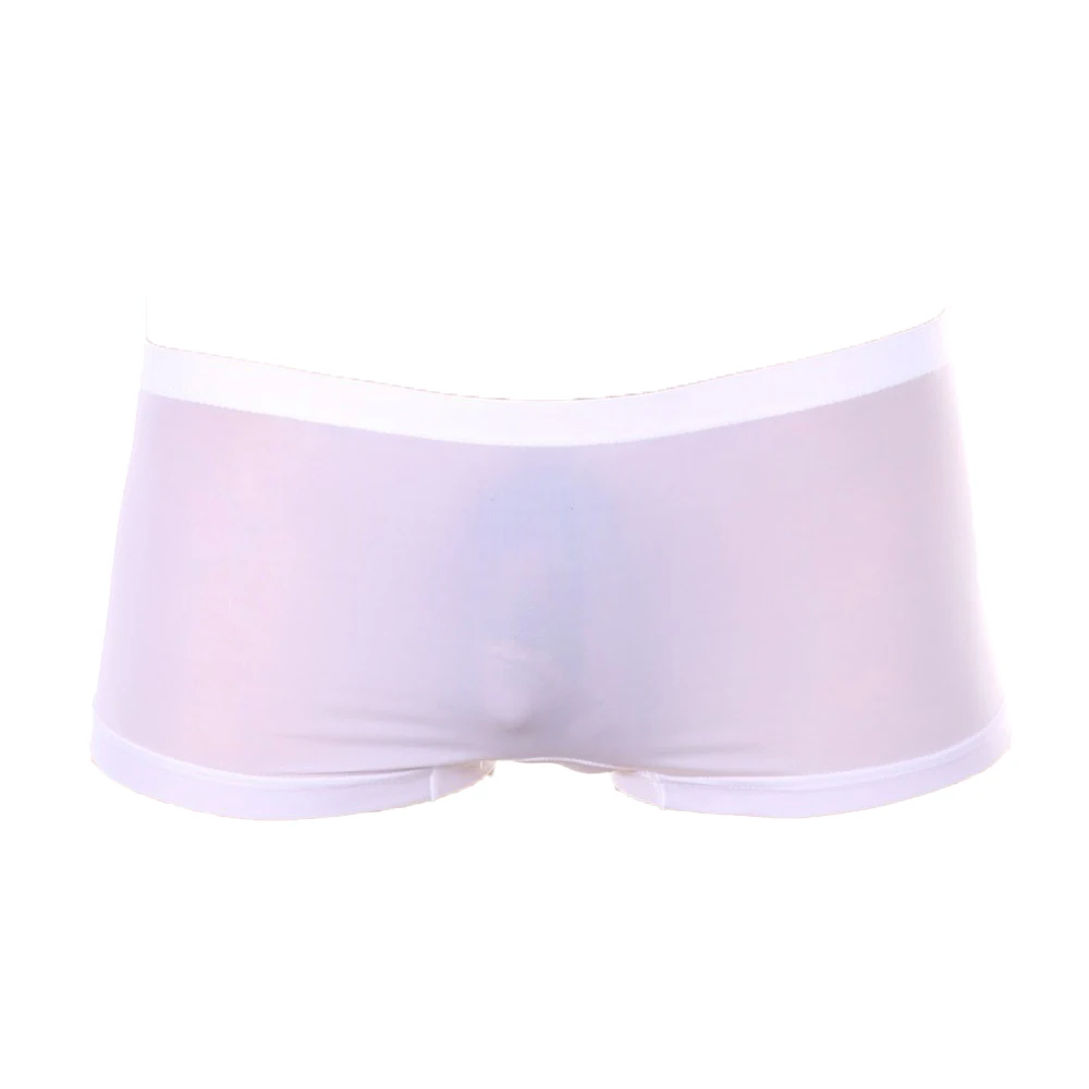 

Men One-Piece Boxer Ice Silk Breathable Underwear Comfortable Thin See Through Lingerie Sexy Briefs Fashion Sport Shorts Panties
